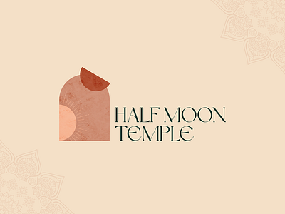 Logo Design for Half Moon Temple 2d 2d art brand branding design digital digital art earth graphic design identity branding illustration logo logo yoga modern moon sun temple vector yoga yoga brand
