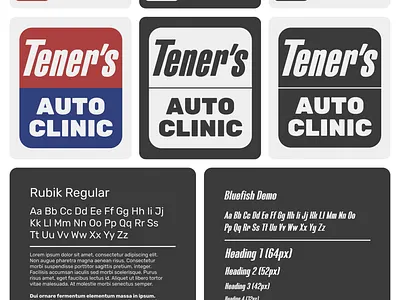Tener's Auto Clinic - Brand Sheet brand book brand guideline brand sheet branding styleguide ui