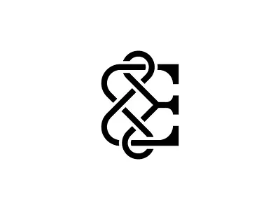 Modern Knot E Logo alphabet ancient celtic decoration decorative e hotel initial knot letter logo loop luxury mark monogram ornament premade logos tattoo tech viking