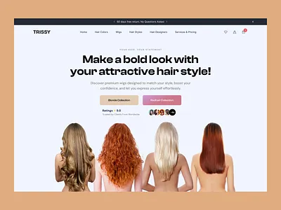 Wig Shop - Shopify Website Design design e commerce ecommerce hair hair designer hair dresser hair shop hair store hair website homepage landing page natural hair shopify synthetic hairs web web design website wigs