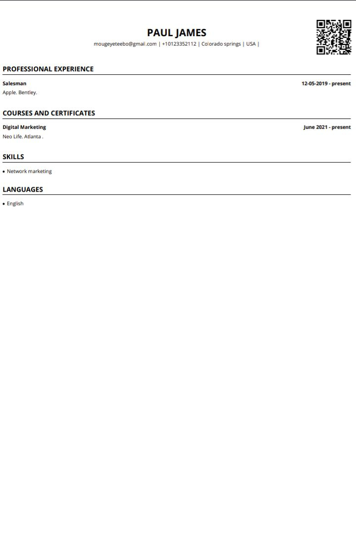 Example of Cv& Resume Design
