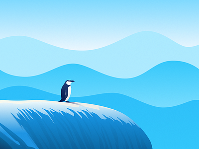 Pure Place animal antarctica art illustration blue cloud design digital illustration draw ice illustration mountain nature painting penguin print sky snow mountain vector vector illustration wallpaper