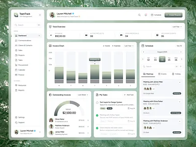 TeamTrack - HR Management Dashboard dashboard management research saas studio task team tracking ui ui design uiux ux design web app web design website