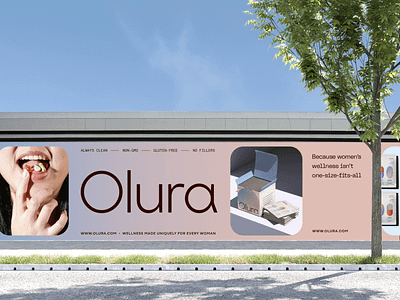 Olura OOH Design advertisement advertisement design brand identity branding branding design design graphic design healthcare illustration logo logotype ooh ooh design out of home design poster poster design vector vitamin design womens health womens vitamins