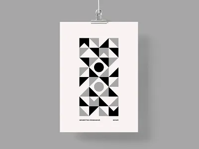 Geometric Resonance / Poster abstract art black circle cover design digital dot geometric graphic design illustration monochrome pattern poster print sharp triangle