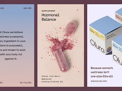 Olura Socials ad design ads advertisement brand identity branding branding design design graphic design illustration logo logotype social media social media design social media templates vector vitamin design vitamins womens health womens healthcare