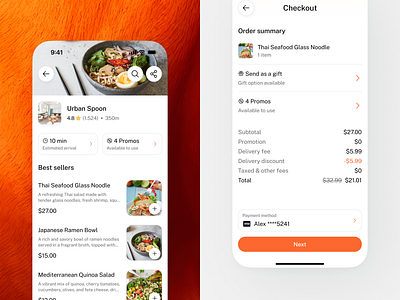 ✨ WellBite — Minimalist Food Ordering App app app design checkout delivery food menu promo ui uiux