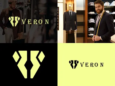 Veron Fashion Logo Design branding clothing brand mark clothing logo clothing logo design fashion logo fashion logo design graphic design letter logo logo logo identity luxury fashion luxury fashion logo man fashion logo masculine logo minimalist logo style fashion symbol v logo