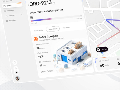 Order Tracking Dashboard – Logistics & Shipment UI b2b platform design business analytics dashboard carrier details dashboard data dashboard ui delivery tracking ui enterprise saas design inventory management system logistics dashboard ui logistics management system management system web app modern web dashboard operations management ui order management system order tracking dashboard shipment tracking ui supply chain dashboard supply chain management ui supply management platform transport management ui warehouse logistics dashboard