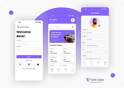 YADRI APPS • Logistic Mobile Design 3d animation branding graphic design ui