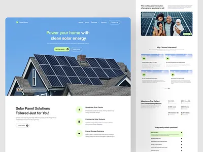 SolarWave | Solar Panel Landing Page mutiara renewable energy solar solar app solar energy website solar panel website solar power solar system solarpanel web design