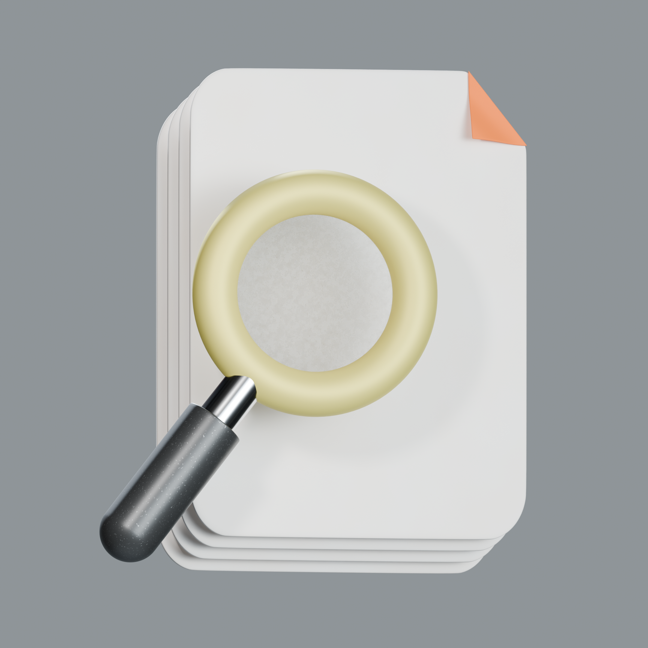 Document scan 3D 3d document icon paper scan search