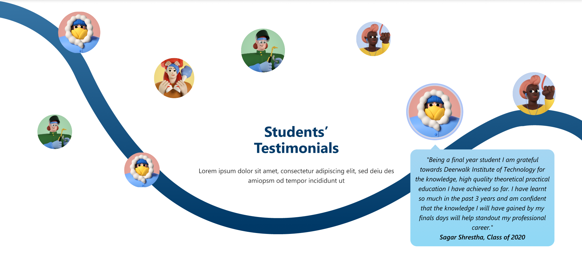 Testimonial Design Sample animation design hover testimonial ui