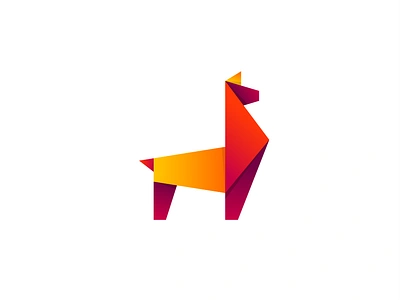 Paper Llama adventure alpaca altitude andes animal branding colorful design fun geometry icon logo mark minimalist mountain origami playful south america ui