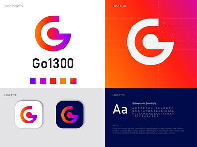 Go1300 Logo Design app branding custom desugn g game gradient graphic design icon letter mark monogram logo logo design logo designer simple symbol