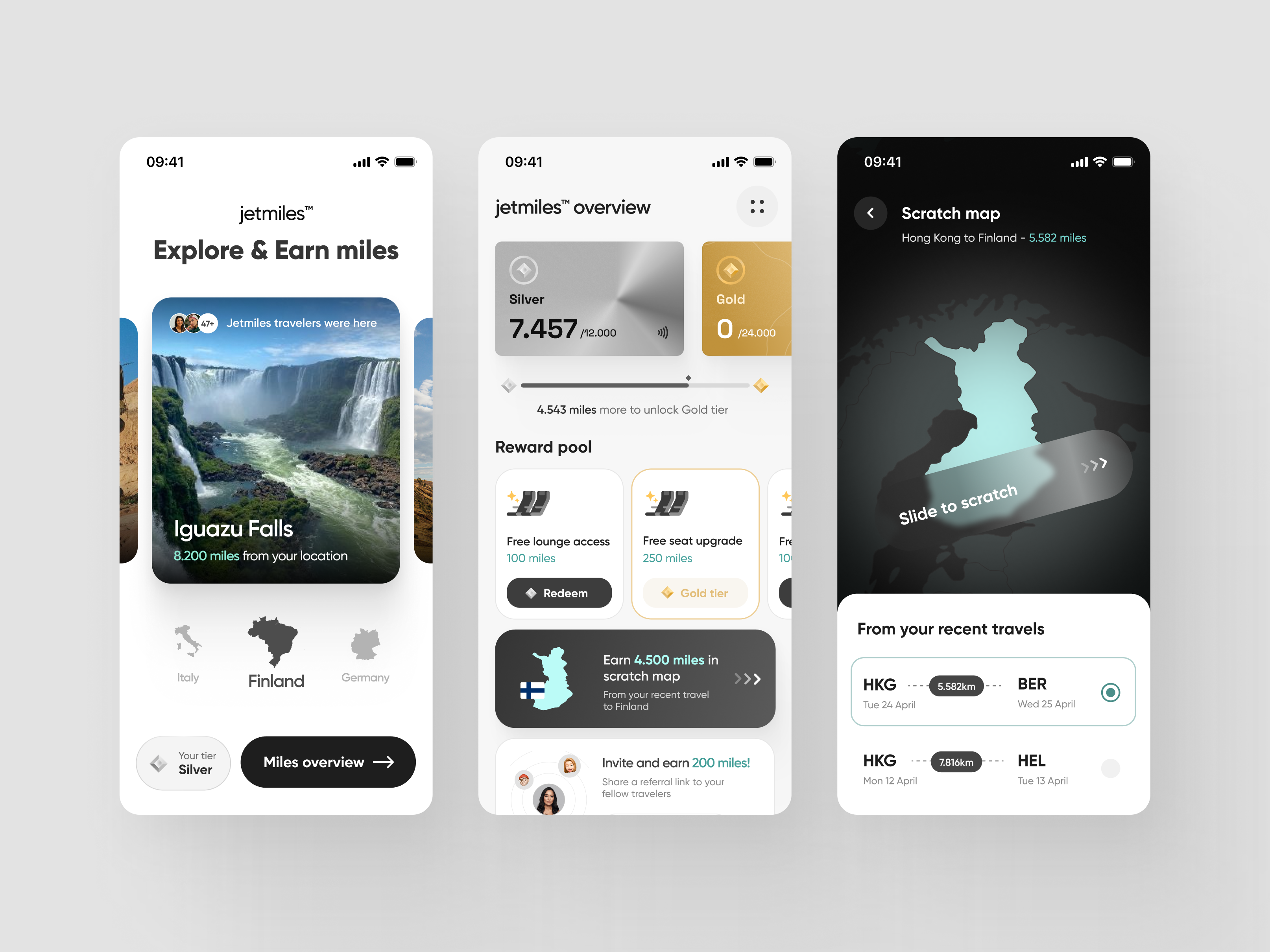 Jetmiles — Loyalty Program UX Case Study → UI Concept branding casestudy concept graphic design mobile ui ux visual
