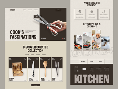 Kitchen Ecommerce Website cooking tools cooks collection design ecommerce ecommerce shopify kitchen kitchen adventures kitchen tools kitchen website landing page modern kitchen saas shopify shopify kitchen smart kitchen ui design web design website