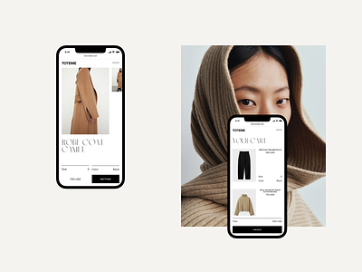 TOTEME — Online Store Concept cart checkout clean fashion grid iphone layout minimal mobile online store product card product page ui ux web website