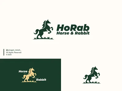Horse and Rabbit Logo Idea animal branding combinations design elegant logo emblem graphic design horse horse training icon jump logo mark marks nature rabbit sport logo symbol vector