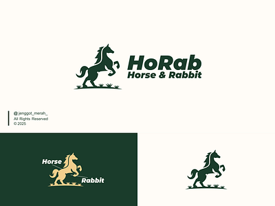 Horse and Rabbit Logo Idea animal branding combinations design elegant logo emblem graphic design horse horse training icon jump logo mark marks nature rabbit sport logo symbol vector