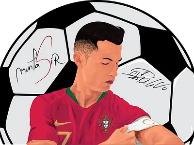 Cristiano Ronaldo vector portrait graphic design illustration vector portrait