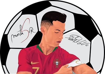 Cristiano Ronaldo vector portrait graphic design illustration vector portrait