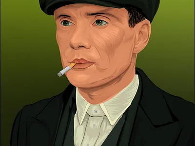 Cillian Murphy vector portrait graphic design illustration vector portrait