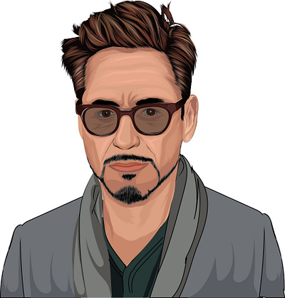 Robert Downey jr vector portrait graphic design illustration vector portrait