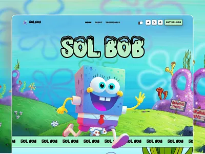 SOL BOB - Meme Coin landing page meme meme coin meme coin landing page meme coin template meme coin website sol bob web design