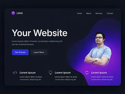 Dark Landing Page Website Design | Modern UI/UX. business website ui creative web layout creative website ui dark theme website gradient website design graphic design homepage design landing page design minimal web design modern uiux concept modern web design personal branding website professional website concept responsive web design ui ux design inspiration web code minify website landing page