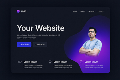 Dark Landing Page Website Design | Modern UI/UX. business website ui creative web layout creative website ui dark theme website gradient website design graphic design homepage design landing page design minimal web design modern uiux concept modern web design personal branding website professional website concept responsive web design ui ux design inspiration web code minify website landing page
