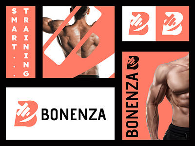 BONENZA | Smart Training Brand Logo & Fitness Identity Design agency bodybuilder business custom fitness brand fitness logo flat gym logo logo design logo inspiration logobranda minimal premium sports logo sportswear logo startup unique