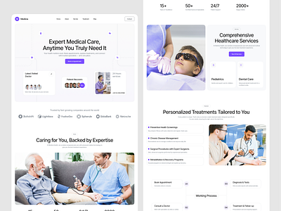 Modern Medical & Healthcare Website Design interface product service startup ui ux web