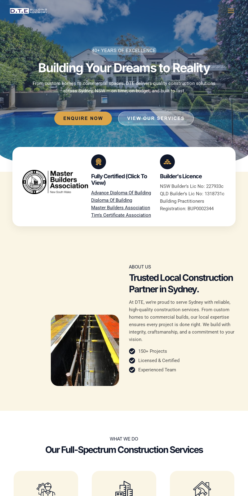 DTE Building Advisory web design