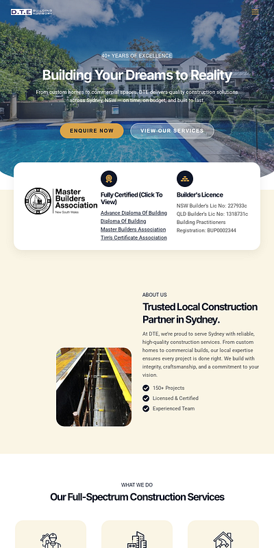 DTE Building Advisory web design