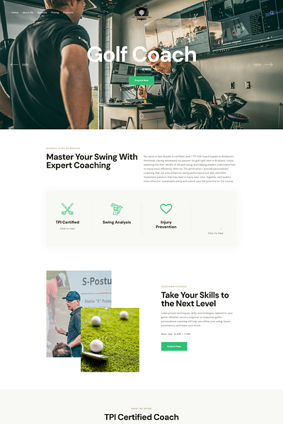 Apex Performance Golf design ui ux web design