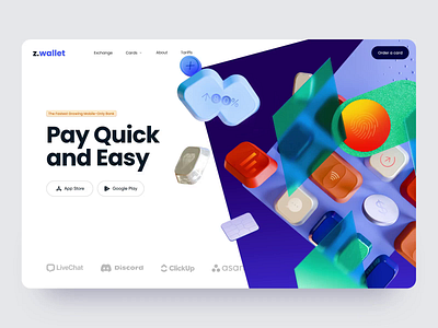 Website for Online Banking animation bank fintech landing page online banking outcrowd saas ui ux uxui web web development webflow website