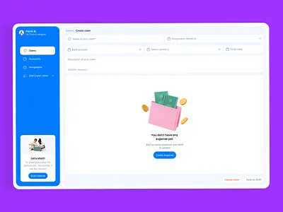 Expenses web platform claims management expense management mobility travel ui