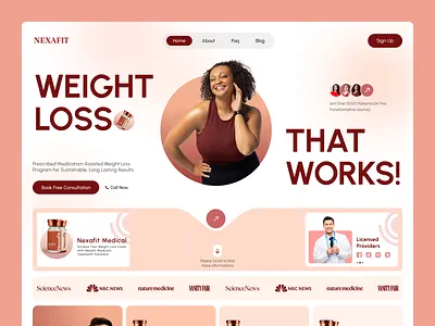 Weight Loss Website Hero Design creative website fitness website health wellness healthcare healthcare website design hero seciton landing page lifestyle startup lifestyle website minimal design modern weight loos nutrition website telehealth telehealth medical telehealth web ui web design website design weight loss website