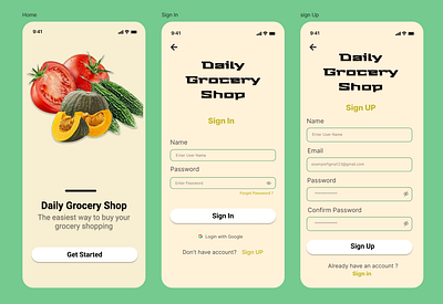 GroceryApp - Home Page , Sign In & Sign Up googlelogin