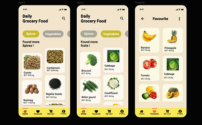 DailyGroceryShop - Item Categories , Favourite Section