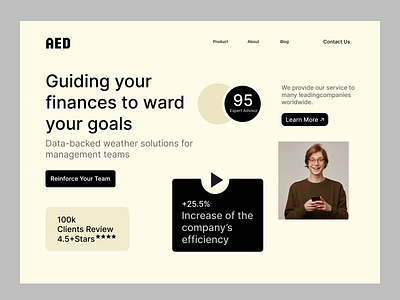 Finance Management Landing Page UI Design businesssolutions businessui dashboarddesign financeapp financeui landingpage modernui productdesign startupui uiux userinterface uxdesign webdesign webinterface websitedesign