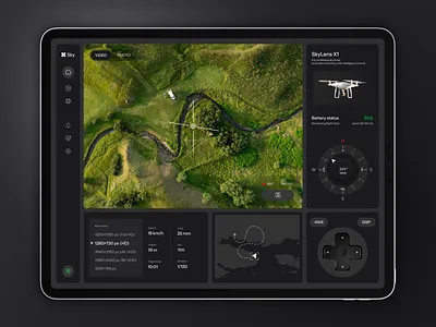 Sky - Drone Control Interface concept design drone drone control interface interface design photo product design ui uiux ux video
