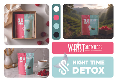 Night Time Detox tea packaging branding day tea design detox tea graphic design illustration label design night time detox packaging design pouch bag pouch label pouch packaging product label design tea tea packaging ui