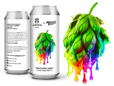 Creativity Juice beer hop hops illustration juice label rainbow