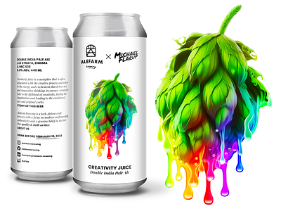 Creativity Juice beer hop hops illustration juice label rainbow