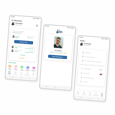 UI Design for HRIS Mobile App branding dashboard design figma graphic design illustration ui uiu uiux design user interface web design