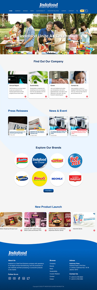 Website Revamp PT. Indofood (Desktop & Mobile) branding dashboard design figma graphic design illustration ui uiux design user interface web design