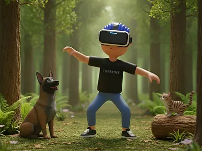 Virtual reality - 3D illustrations 3d ar artificial blender branding cute facebook graphic design illustration illustrations marketing materials media meta quest reality resources social virtual vr