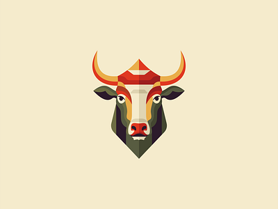 Geometric Bull Head Logo abstract angus animal beef branding bull design emblem farm geometric icon identity illustration logo mark sports strong symbol vector
